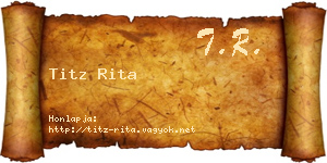 Titz Rita névjegykártya