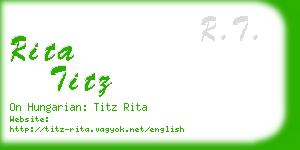 rita titz business card